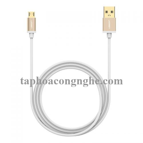 Ugreen 30659 0.5M màu Vàng Cáp sạc truyền dữ liệu USB 2.0 sang MICRO USB đầu mạ vàng US134 30030659